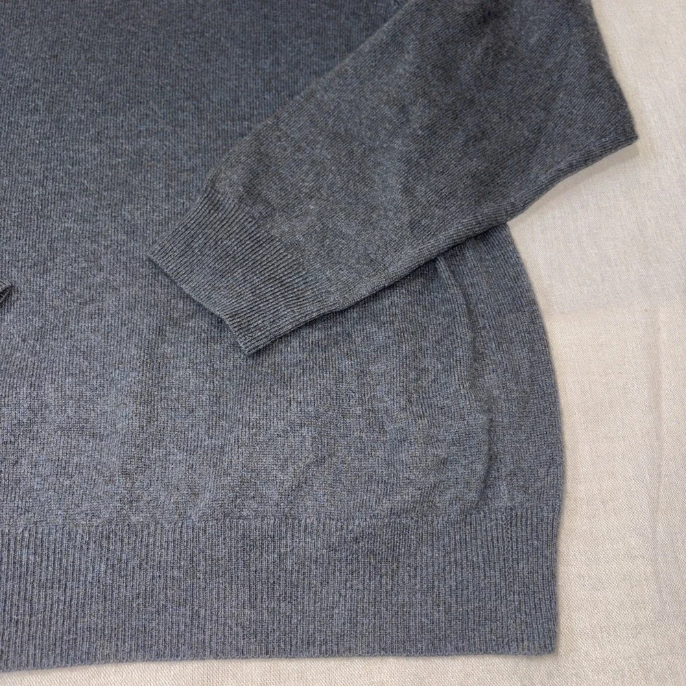 The Men's Store Bloomingdale's Cashmere Sweater‎ 1/4 Zip Men's XL Gray Preppy - Picture 2 of 13
